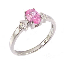 Load image into Gallery viewer, Sterling Silver Oval Pink CZ Baby Ring