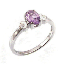Load image into Gallery viewer, Sterling Silver Amethyst CZ Baby Ring