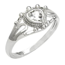 Load image into Gallery viewer, Sterling Silver CZ Heart Baby Ring