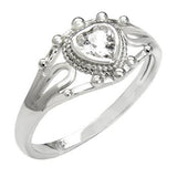 Sterling Silver CZ Heart Baby Ring
