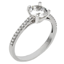 Load image into Gallery viewer, Sterling Silver Round CZ Solitaire Engagement Ring Width-6mm