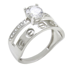 Load image into Gallery viewer, Sterling Silver Round Cut Solitaire With Band Wedding Ring Width-8.4mm