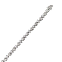 Load image into Gallery viewer, Sterling Silver Heart Shape Round Cz Tennis Bracelet with Bracelet Width of 5MM