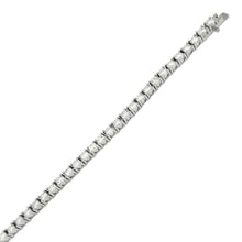 Load image into Gallery viewer, Sterling Silver 3mm Round Cubic Zirconia Tennis Bracelet