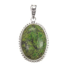 Load image into Gallery viewer, Sterling Silver Natural Green Turquoise Pendant with Pendant Dimension of 22MMx41.28MM