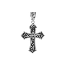 Load image into Gallery viewer, Sterling Silver Cross Pendant Width-27.5mm, Diameter-1 7/8inch