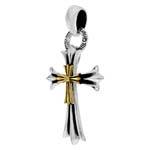 Load image into Gallery viewer, Sterling Silver Bi-Color Oxidized Cross Pendant
