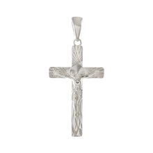 Load image into Gallery viewer, Sterling Silver Crucifix Diamond Cut Cross Pendant