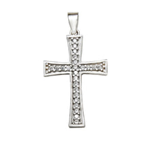 Load image into Gallery viewer, Sterling Silver Pave CZ Cross Pendant