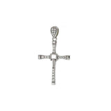 Sterling Silver Moveable CZ Cross Pendant And Width 18 mm