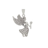 Sterling Silver Tinkerbell CZ Pendant Width-21.3mm, Height-1 2/8inch