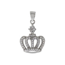 Load image into Gallery viewer, Sterling Silver Cubic Zirconia Crown Pendant