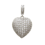 Sterling Silver Micro Pave CZ Heart Pendant