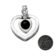 Load image into Gallery viewer, Sterling Silver Rhodium 100 Languages I Love You Heart Pendant Width-15.5mm, Height-7/8inch