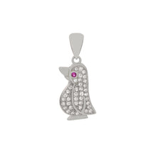 Load image into Gallery viewer, Sterling Silver Pave CZ Penguin Pendant Width-10mm, Height-1inch
