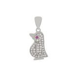 Sterling Silver Pave CZ Penguin Pendant Width-10mm, Height-1inch