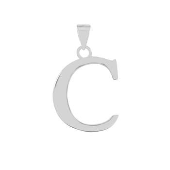 Sterling Silver Polish Initial C Pendant