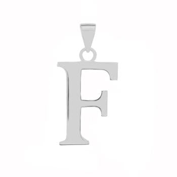 Sterling Silver Polish Initial F Pendant