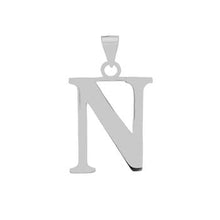 Load image into Gallery viewer, Sterling Silver Polish Initial N Pendant