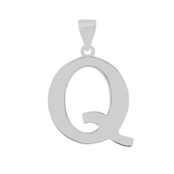 Sterling Silver Polish Initial Q Pendant