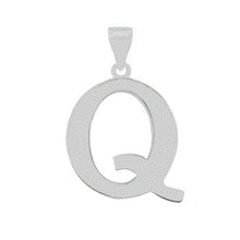Load image into Gallery viewer, Sterling Silver Polish Initial Q Pendant