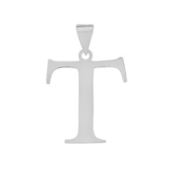 Sterling Silver Polish Initial T Pendant