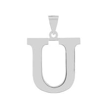 Load image into Gallery viewer, Sterling Silver Polish Initial U Pendant