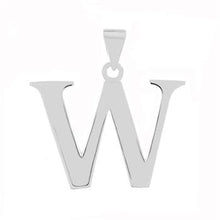 Load image into Gallery viewer, Sterling Silver Polish Initial W Pendant