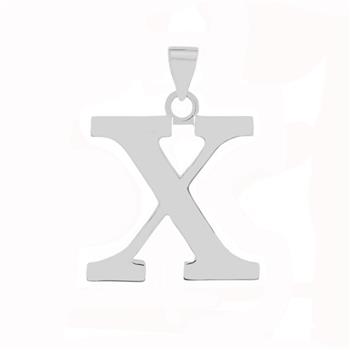 Sterling Silver Polish Initial X Pendant