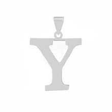 Load image into Gallery viewer, Sterling Silver Polish Initial Y Pendant