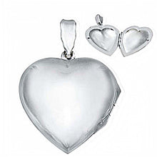 Load image into Gallery viewer, Sterling Silver Plain Heart Locket Pendant with Pendant Dimension of 25MMx34.93MM