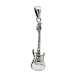 Sterling Silver Guitar Pendant Width-12.3mm, Height-2 1/8 inch