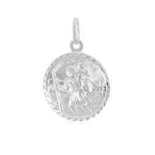 Load image into Gallery viewer, Sterling Silver Saint Christopher Medal Pendant Height-1inch, Diameter-17.5mm