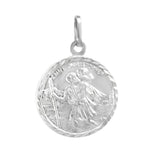 Sterling Silver Saint Christopher Medal Pendant Height-1 2/8inch, Diameter-20mm