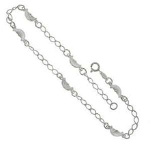 Load image into Gallery viewer, Italian Sterling Silver Moon With Open Link AnkletAnd Length 10 1/2 inhcesAnd Width 4.6mm