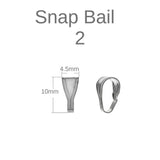 Sterling Silver Jewelry-Finding Snap-Bail for Pendant-(Price is for 5 pcs)
