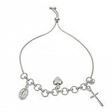 Italian Sterling Silver Guadalupe W. Cross Adjustable Bracelet \r\n
