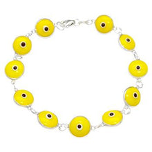 Load image into Gallery viewer, Sterling Silver Yellow Evil Eye Bracelet