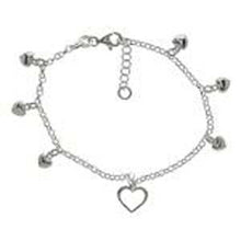 Load image into Gallery viewer, Sterling Silver Italian Heart Charms Bracelet