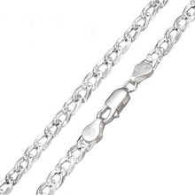 Load image into Gallery viewer, Italian Sterling Silver Super Flat Curb 6MM D/C Chain and Bracelet