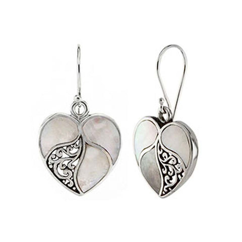 Sterling Silver Shell Heart Shape Earrings