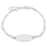 Italian Sterling Silver Figaro Baby ID Bracelet, length 5