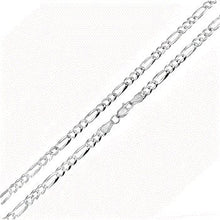 Load image into Gallery viewer, Italian Sterling Silver Flat Figaro 4.5MM D/C Chain and Bracelet