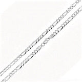 Italian Sterling Silver Flat Figaro 4.5MM D/C Chain and Bracelet