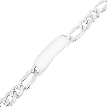 Load image into Gallery viewer, Sterling Silver 13.5MM Flat Figaro ID Bracelet