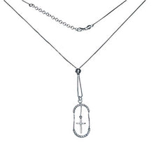 Load image into Gallery viewer, Sterling Silver Italian Box Chain With Cross Necklace