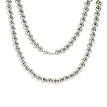 Load image into Gallery viewer, Sterling Silver Italian 8 MM Solid Bead Necklace