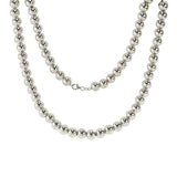 Sterling Silver Italian 8 MM Solid Bead Necklace