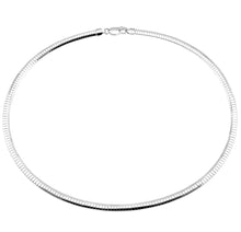 Load image into Gallery viewer, Italian Sterling Silver Dome 4mm Omega Necklace