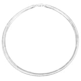 Italian Sterling Silver Dome 6mm Omega Necklace